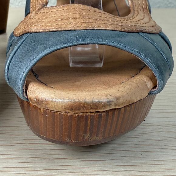 Miz Mooz Petra Wooden Heel Sandals Mod Retro Pinup Fairy Grunge Whimsy Twee 7.5 - Picture 10 of 11